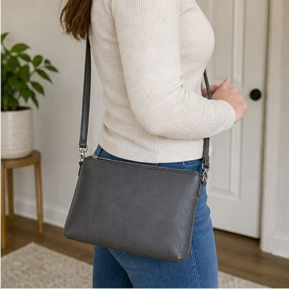 Charcoal Faux Leather Bag